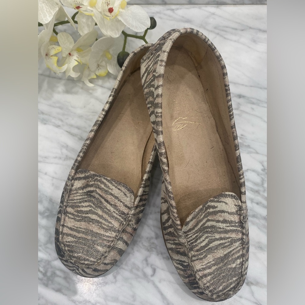 Zebra-Print Slip-On Loafers for Women